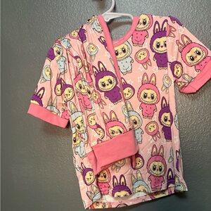 BAMBOO labubu short sleeve top long pants